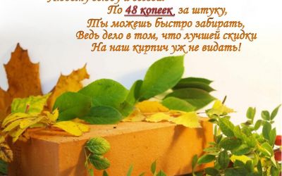 Дарим скидку на кирпич!